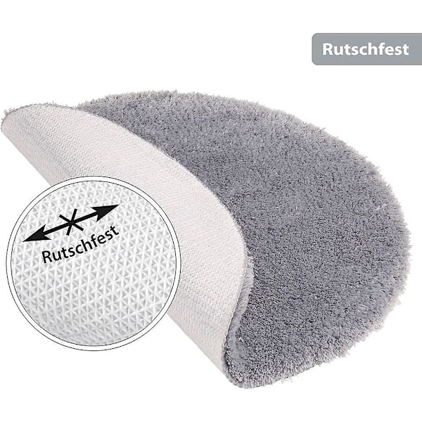 Myk og myk rund badematte - Sklisikker og vaskbar mikrofiber dusjmatte (grå)
