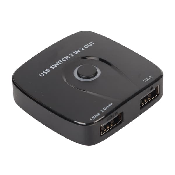 2 ind 2 ud USB-switcher, problemfri skift, USB-switcher til 2 computere, del 2 USB-enheder, mus, tastatur, scanner, printer