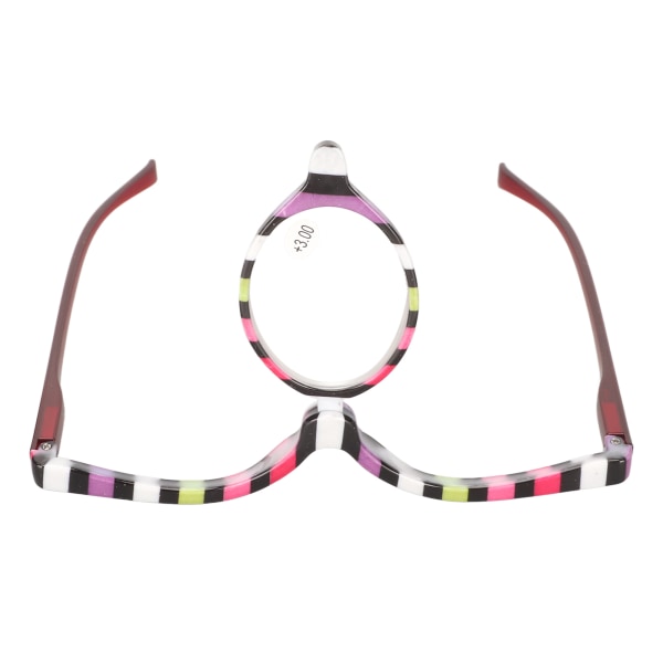 Kosmetiske briller Roterende forstørrelsesglass Makeup Lesebriller for Performance Party +3,00