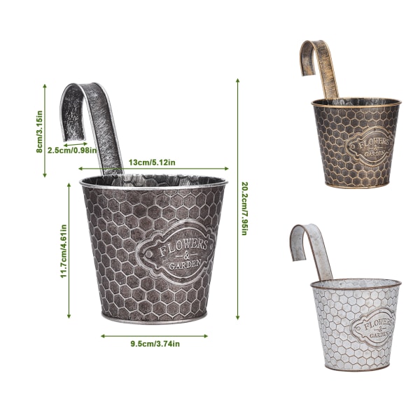 Lodret Ribbet Metal Væg Planter - Mens while