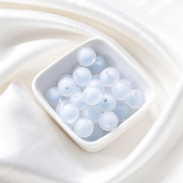 30-50 stk. Fargerike AB Frostet Klare Akrylkuler for DIY Smykkelaging Håndlagde Tilbehør Størrelse 8-15mm FrostedBlue 10mmx50stk