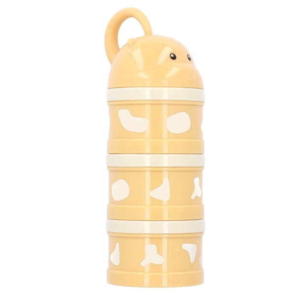 Baby mjölkpulver dispenser multifunktionell 3 lager stor kapacitet bärbar avtagbar spill proof stapelbar spädbarn mjölkpulver låda gul