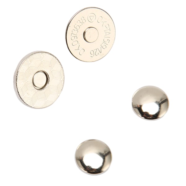 50 set magnetiska knapplås Snaps 18x2 mm tunna höghård legering magnetiska fästen handväska hårdvara för kläder Silver