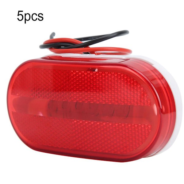 5kpl 6LED 12V Sivuvalot Kuorma-auton Perävaunuun Käytännöllinen Lisävaruste (Punainen)