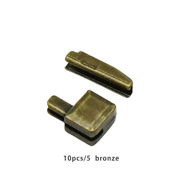 10 Stk. Bundstopper til Lynlås Taske Pung Lynlås Endekappe Reparation Bronze