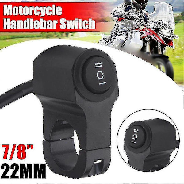 Motorcykelstyre Strålkastare Strömbrytare Aluminiumlegering 22cm Tre-läges Vattentät Strömbrytare 12v Dimstrålkastare, Svart