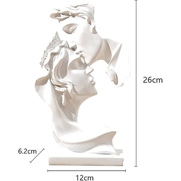 1 Styck Kreativ Parstaty - Hartsstaty i Vit Färg, Älskande Skulptur, Modern Konstfigur, Bordsdekoration för Hemmakontor Vardagsrum