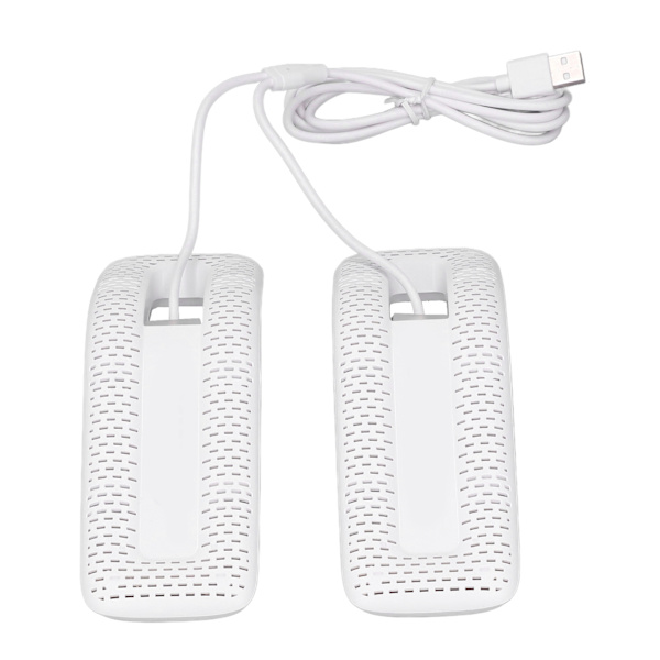 Skotørker, bærbar USB elektrisk skotørker for hansker, sokker, smykkeskrin, hvit