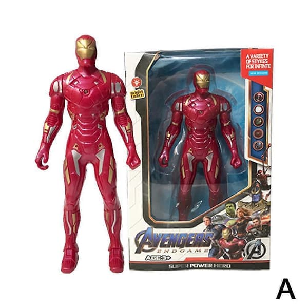 Plast Avengers Figurer Model Ironman Spiderman Superhelt Glød Figur Legetøj Gaver Til Drenge B B one-size