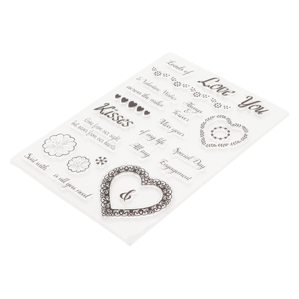 Klare stempler med støpeform DIY-kombinasjon Resirkulerbare klare avtrykkskortstempler for scrapbooking