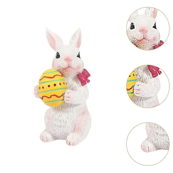 Påskhare Ornament med Morot Ägg Djurfigur för Inomhus Kontor Gräsmatta S med ägg L