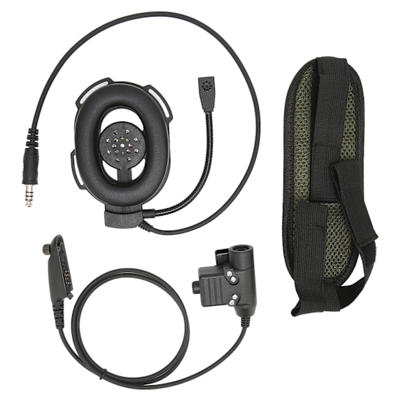 HD01 Militær Jakt Hjelm Headset Walkie Talkie Headset for Motorola GP338 GP‑328 og Andre Walkie TalkiesSvart