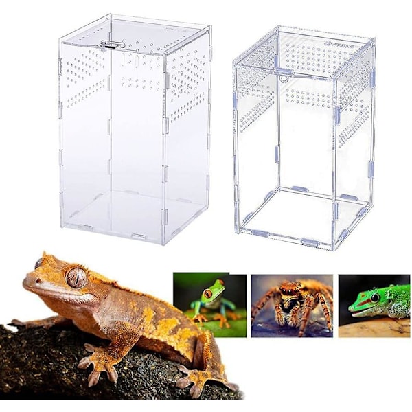 Klar akryl terrarium til krybdyr - Perfekt habitat til krybdyr, insekter og edderkopper