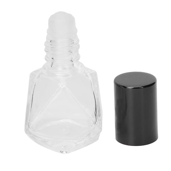 Rollon Genopfyldelig Parfume Flaske Tomme Aromaterapi Rulleflasker til Æteriske Olier 8ml (Sort Låg)