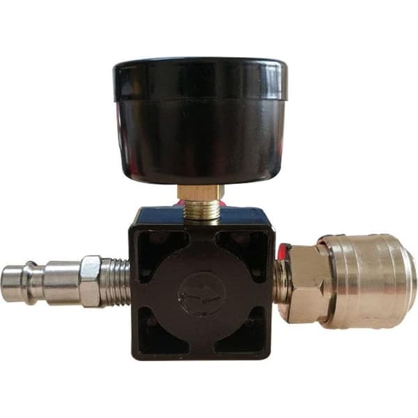 1/4\" Luftkompressor Trykregulator Pneumatisk Trykregulator, Trykreguleringsventil med Fitting 180psi 12bar (Trevejsventil)