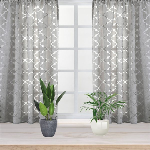 Slitesterk polyester vindusgardin solskjerming blackout soverom stue (grå)