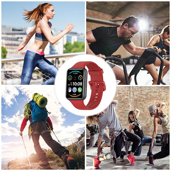 Smart Watch Ersättningsband Smart Watch Mjuk silikonrem för FIT2 Röd