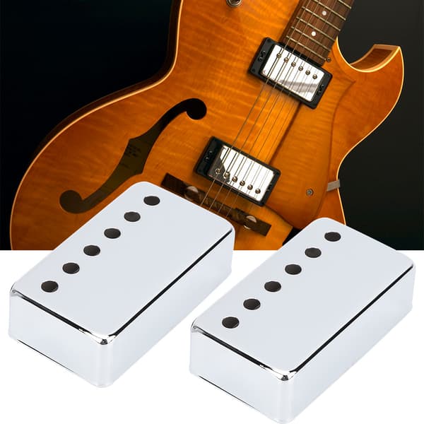 2 st. pickup-skydd i metall, tillbehör för musikinstrument för 6-strängad elgitarr