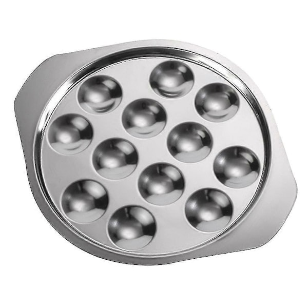Stegepande Rustfrit Stål 12 Huller Snegleplade Rustfrit Stål Snegleret Rustfrit Stål Snegleplade Escargot Plade Retter
