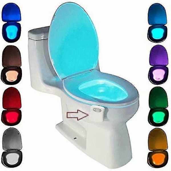 Toalettlampe, LED Nattlys for WC Bad Rom Detektor Sensor