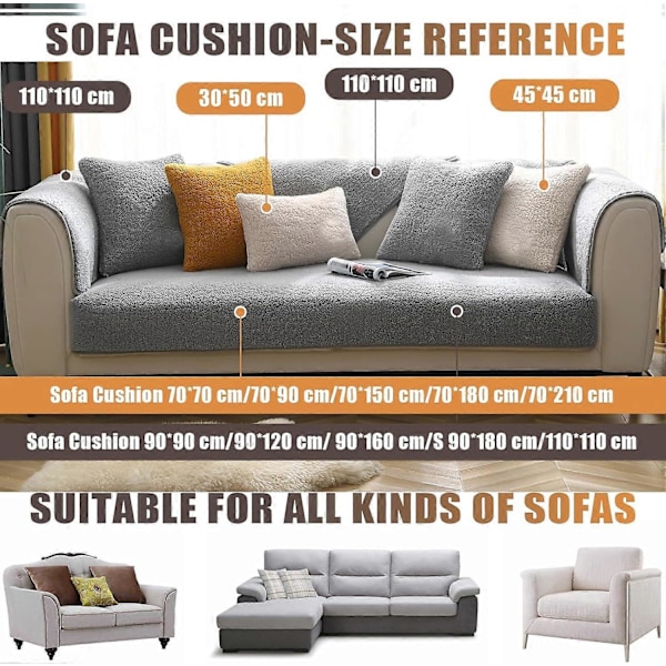 Premium Velour Sofabetræk, Skridsikre Sofabetræk, Elaborerede og Udsøgte Sofabetræk, Sofahyndebetræk til Soveværelse, Hotel og Kontor 90*160cm)