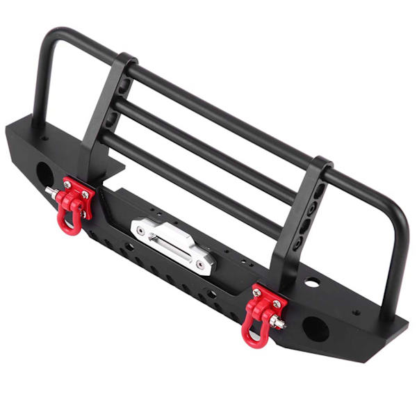Metallisk Fram- och Bakre Stötfångare med LED-lampor för Traxxax Trx-4 för SCX10II 90046 1/10 RC-bil