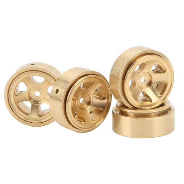 4 st RC Beadlock fälgnav utan lim i mässing RC biluppgraderingsdelar för FMS FCX24 1/18 1/24 klätterbil guld