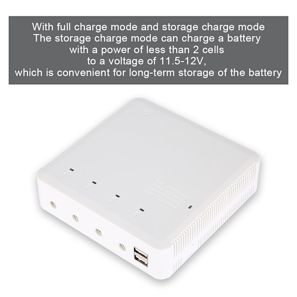 4 Batteriporte + 2 USB-opladnings RC Drone-oplader til XIAOMI FIMI X8 SE-droner 100-240V Hvid US