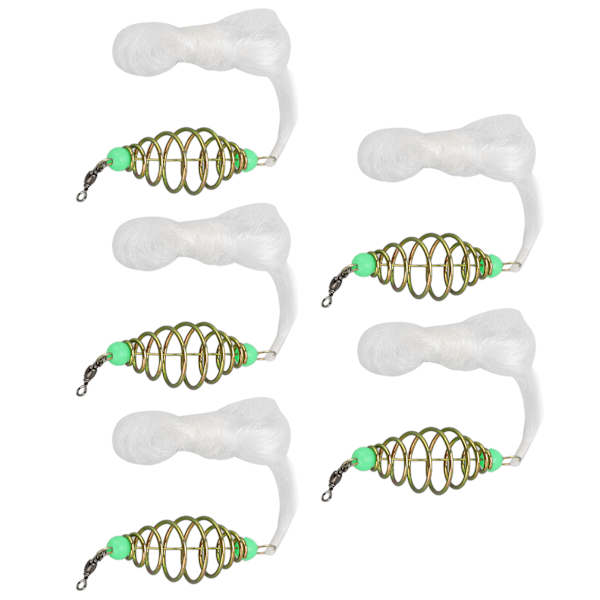 5 stk. forårsfiskenet med lysende perler til natfiskeri