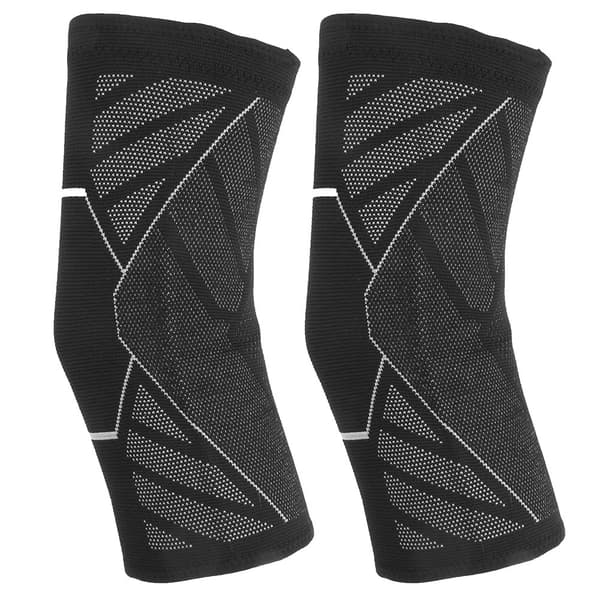 1 par sportknäskydd slitstarkt andningsbart nylon utomhus knästöd (Silver L)
