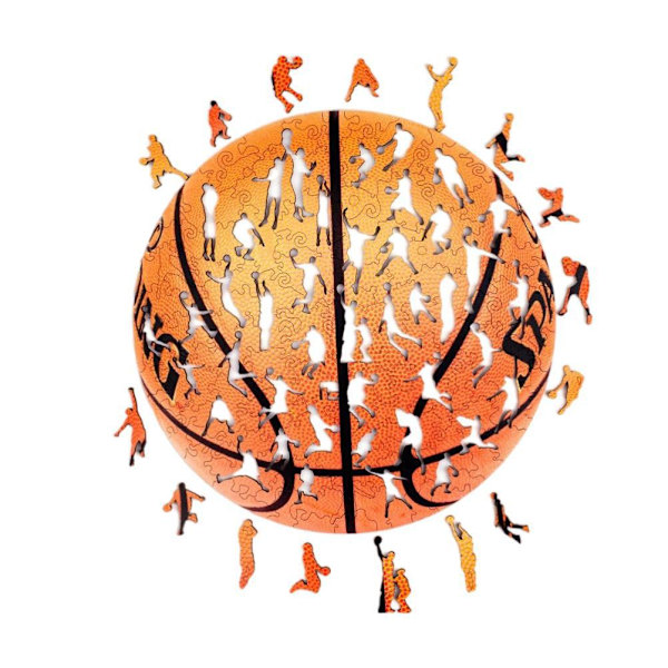 203 stykker uregelmæssig basketball form puslespil trælegetøj træ puslespil gave til voksne og børn
