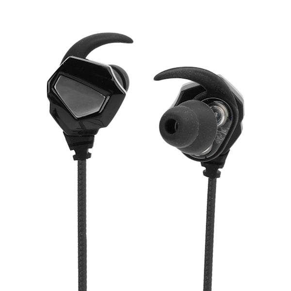 3,5 mm In-Ear Gaming Headset Ergonomi Subwoofer Mini Øretelefon HiFi Stereo med Mikrofon Svart Sølv