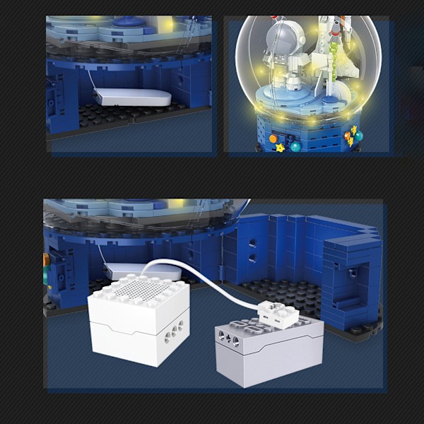 Rymdutforskning Shuttle Toys Aerospace Byggsats med Astronaut Minifigurer Musikbox Prydnad Gåvor för Pojkar Flickor