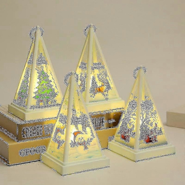 Rl Juldekorationer Ornament Belysning Gränsöverskridande Nya Produkter Vindlykta Hänge Led Elektronisk Ljus Bärbar Ponny Ljusfärg:3