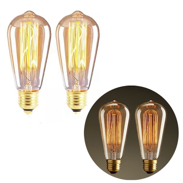 6 st E27 Retro LED-lampor 40W för matsal vardagsrum sovrum badrum