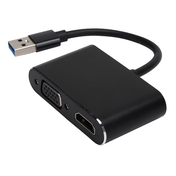 USB3.0 til High Definition Multimedia Interface + VGA-adapter 2-i-1 HD-datakonverterer 1080P