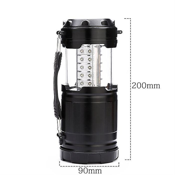 Bärbara LED-campinglyktor, 4-pack - Perfekt för överlevnadskit vid orkaner, stormar och strömavbrott (Svart)