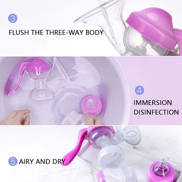 Kätevä silikoninen rintapumppu - Violetti, BPA-vapaa