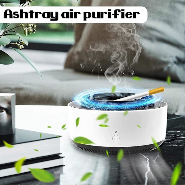 2-i-1 Luftrenser Askebeger for Hjem og Bil Luftrensing med Negative Ioner grå