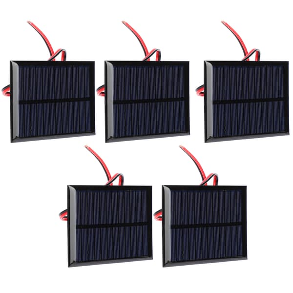 5 stk. Mini solcellepanel Epoxy cellekort strømmodul 30 cm rød og svart linje 6V0.6W