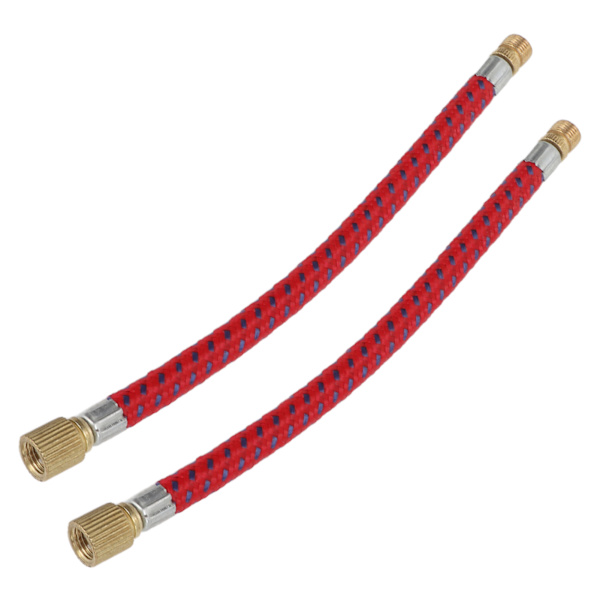 2 kpl pyörän pumpun jatkoletkua, pituus 16,6 cm/6,5 tuumaa, nylon-kuparimateriaalit, kaksoisventtiilimuotoilu, täyttöletku