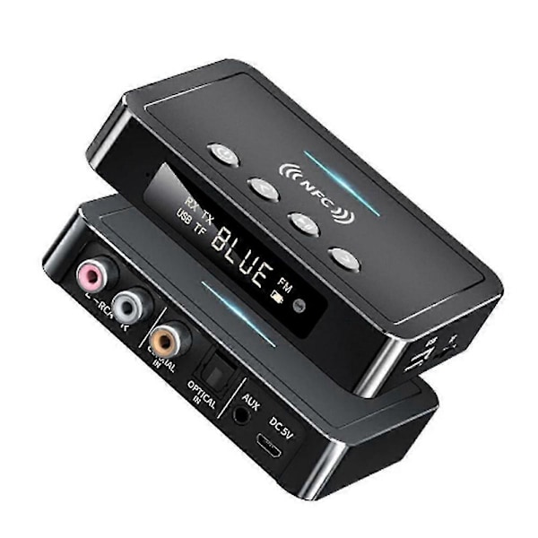 NFC Bluetooth 5.0 Lydadapter 3.5MM Aux SPDIF FM Modtager Sender Understøtter Diskafspilning Fjernbetjening Co