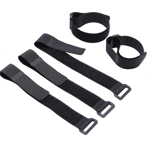 Kroge og løkkeremme Kabelbindere Organizer Fastgørelse 250 mm x 20 mm, Sort (10 stk)