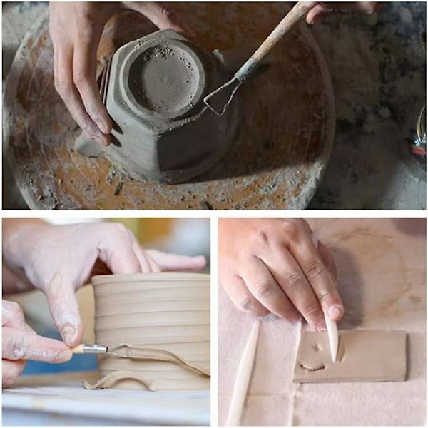8 kpl Keramiikkatyökalusetti, Keramiikka Savenveistotyökalu, Keramiikkaveistos Savenmuovaustyökalu Aloittelijoille, DIY-taiteilijoille, Muovailuun, Savihahmoille