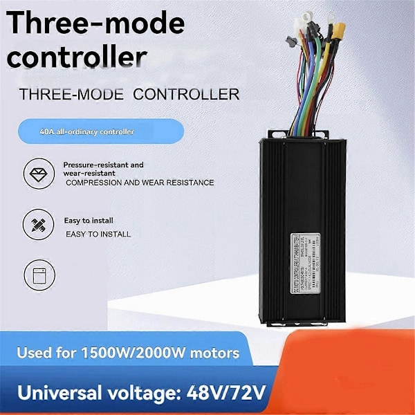 Ebike 3-tilstands 48V52V60V72V 40A Controller 15 Rør