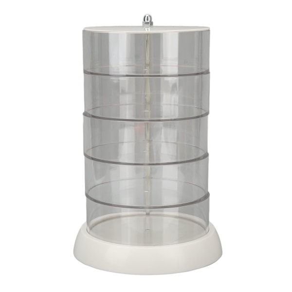 360 roterende smykkeskrin moderne minimalisme stil 5-lags klar kosmetisk smykkeoppbevaringsboks for skrivebord på badet
