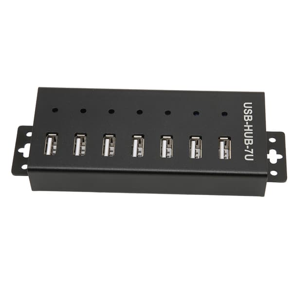 7 Port USB HUB Industriell USB2.0 HUB Multipel Skydd USB2.0 Multi Interface Hub 100‑240V EU-kontakt