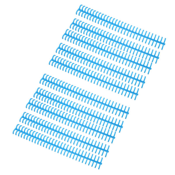 10 stk. innbindingsrygger Spiraler Spoler Kam 30 hull plaststripe for løsblad 1/2 tommers diameter blå