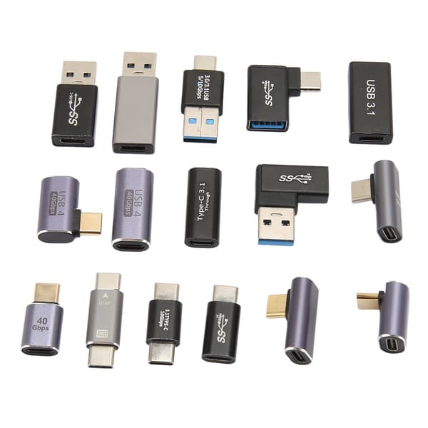 16 st USB-adaptrar USB 3.0 3.1 Typ C Aluminiumlegering Olika Vinklar USB-adapterkit för Telefon Dator Periferiutrustning