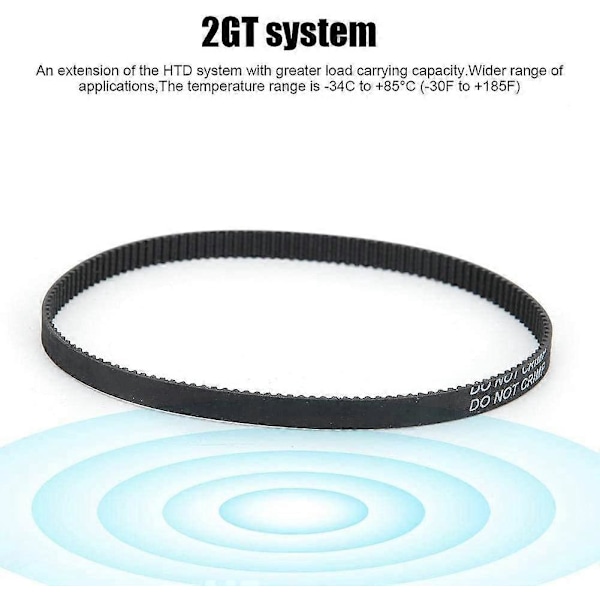 5 ST/Förpackning GT2-6MM Sluten Gummi Synkron Remspännare Kit 3D Skrivare Reservdelar Kamrem (GT2-6-280MM)